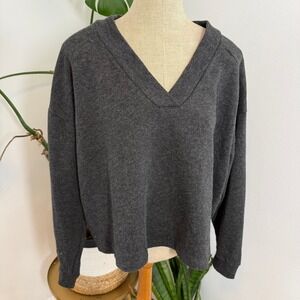 Universal Thread Dark Gray V Neck Pullover Sweatshirt Women's XL